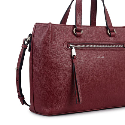 Radley London Pickwick Leather Medium Ziptop Grab Bag in Merlot - 111960