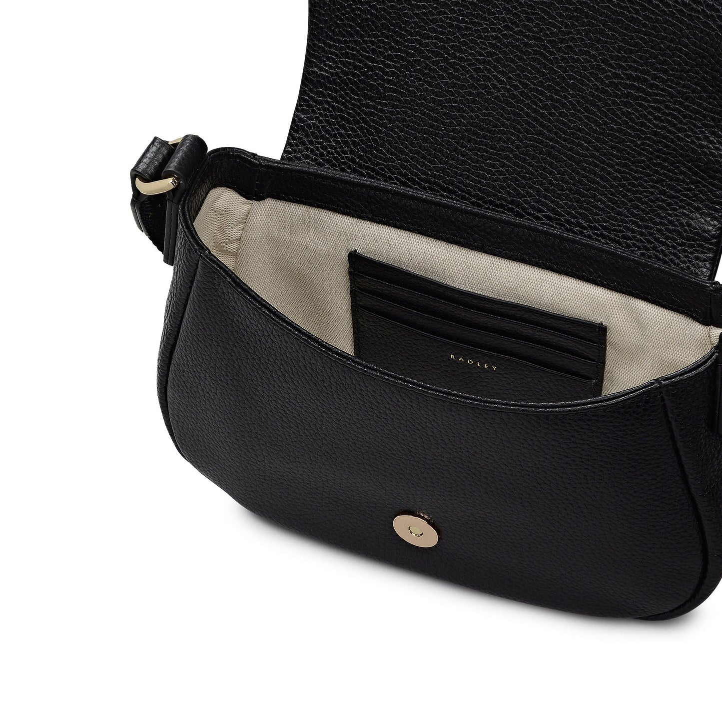 Radley London Lulworth Road Leather Mini Flapover Cross Body Bag in Black - 111947