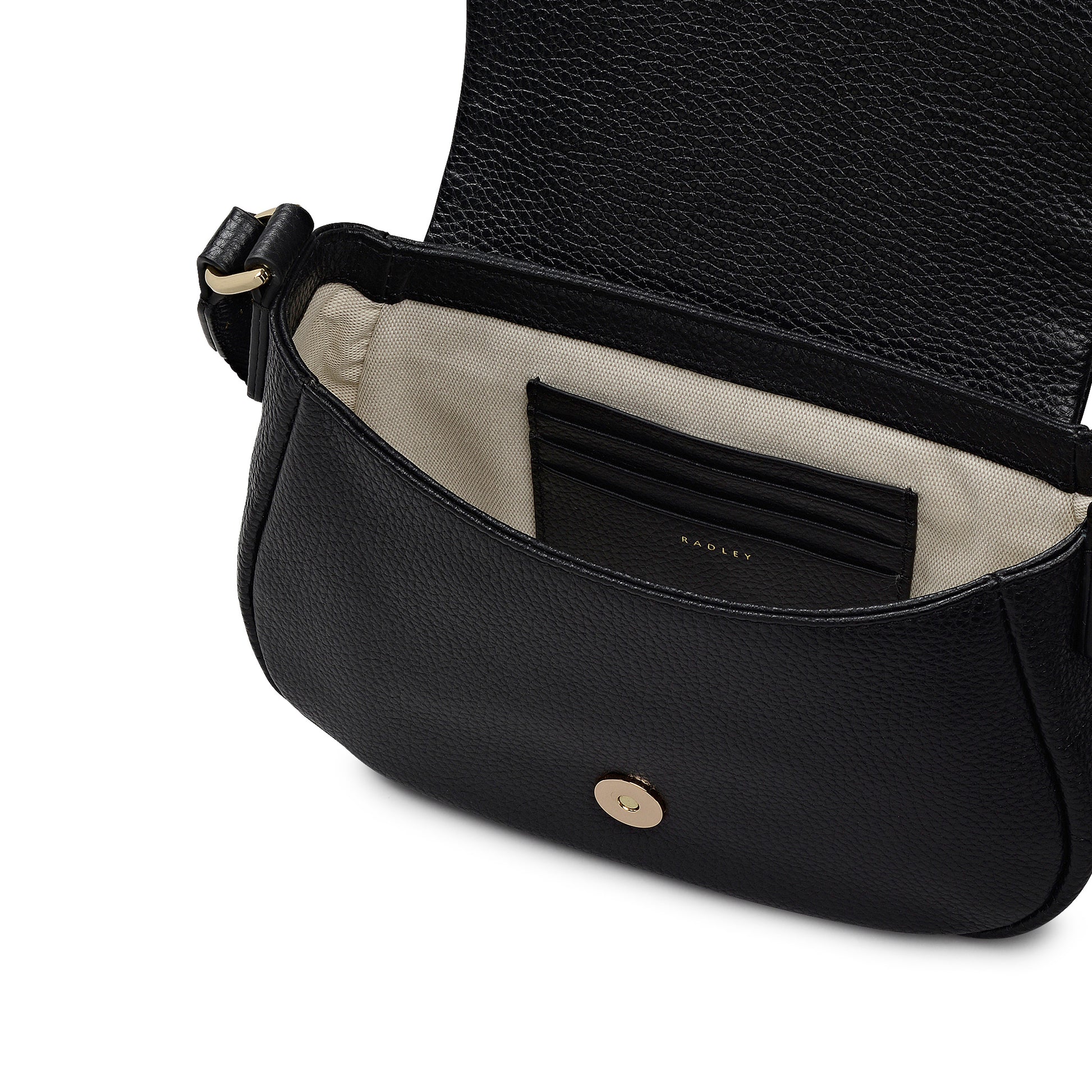 Radley London Lulworth Road Leather Mini Flapover Cross Body Bag in Black - 111947
