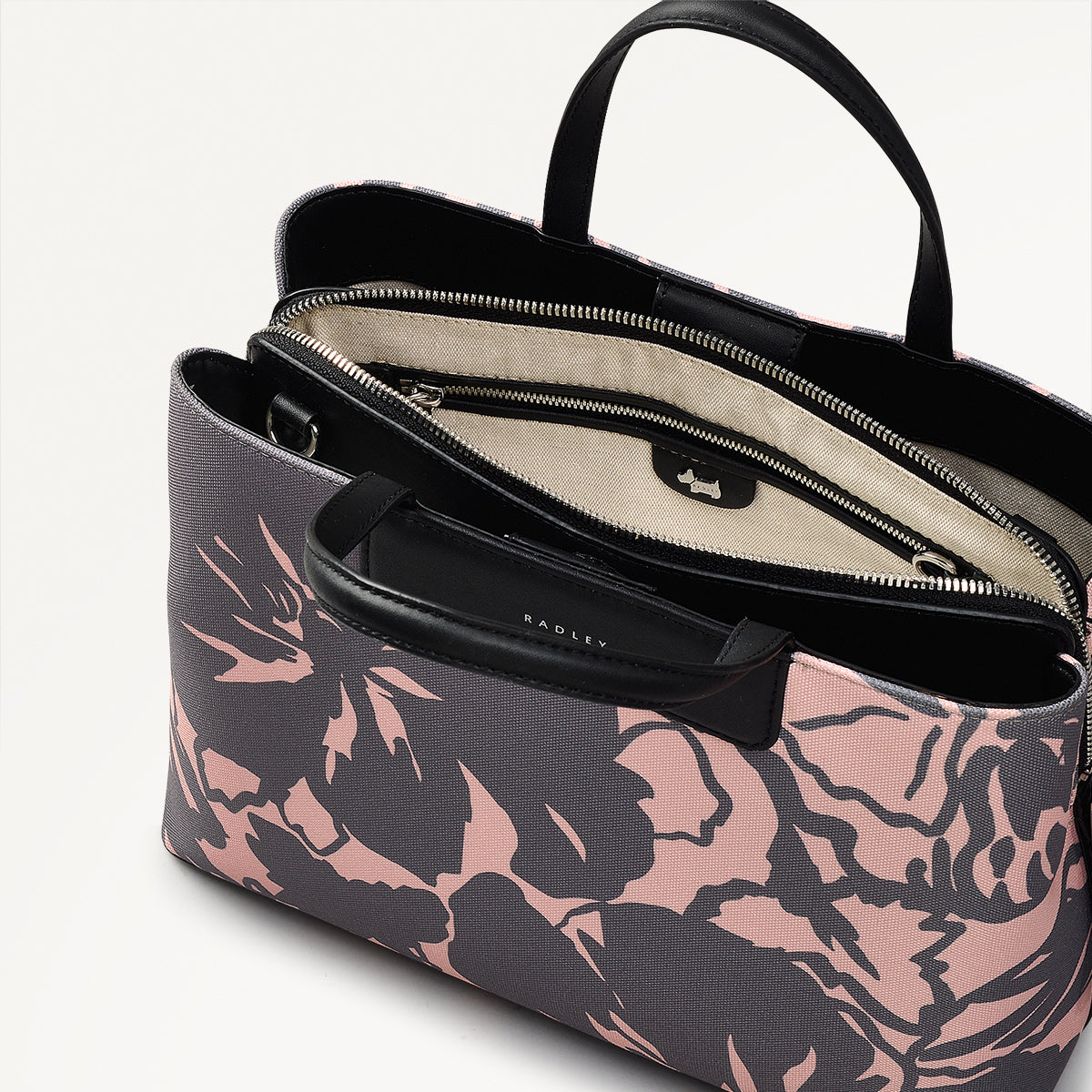 Radley London Responsible Ziptop Floral Grab Bag Black