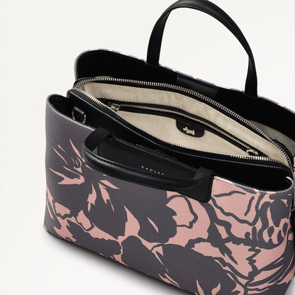 Radley London Responsible Ziptop Floral Grab Bag Black