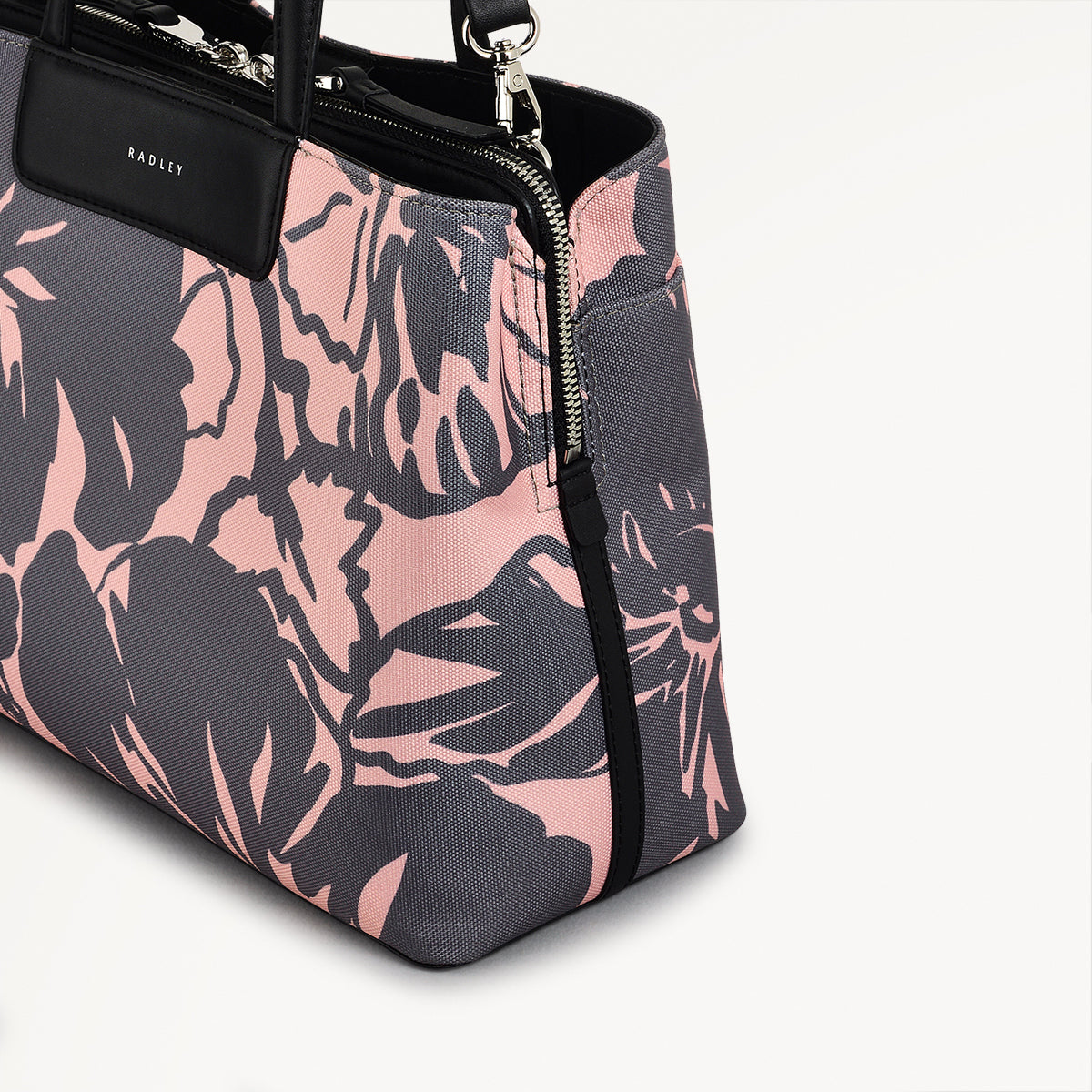 Radley London Responsible Ziptop Floral Grab Bag Black