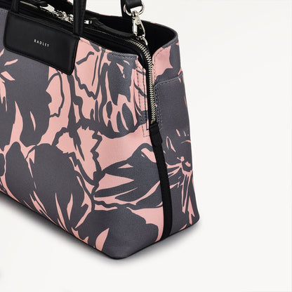 Radley London Responsible Ziptop Floral Grab Bag Black