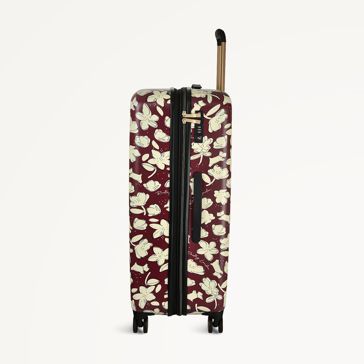 Radley London Thrift Floral 4 Wheel Large Suitcase Dark Cherry - 112887