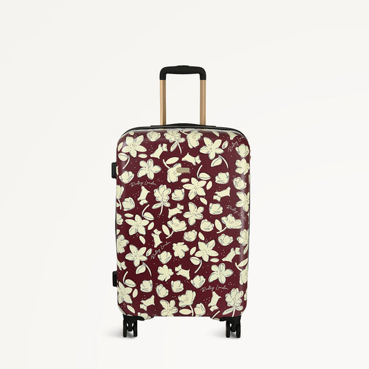 Radley London Thrift Floral 4 Wheel Medium Suitcase Dark Cherry - 112888