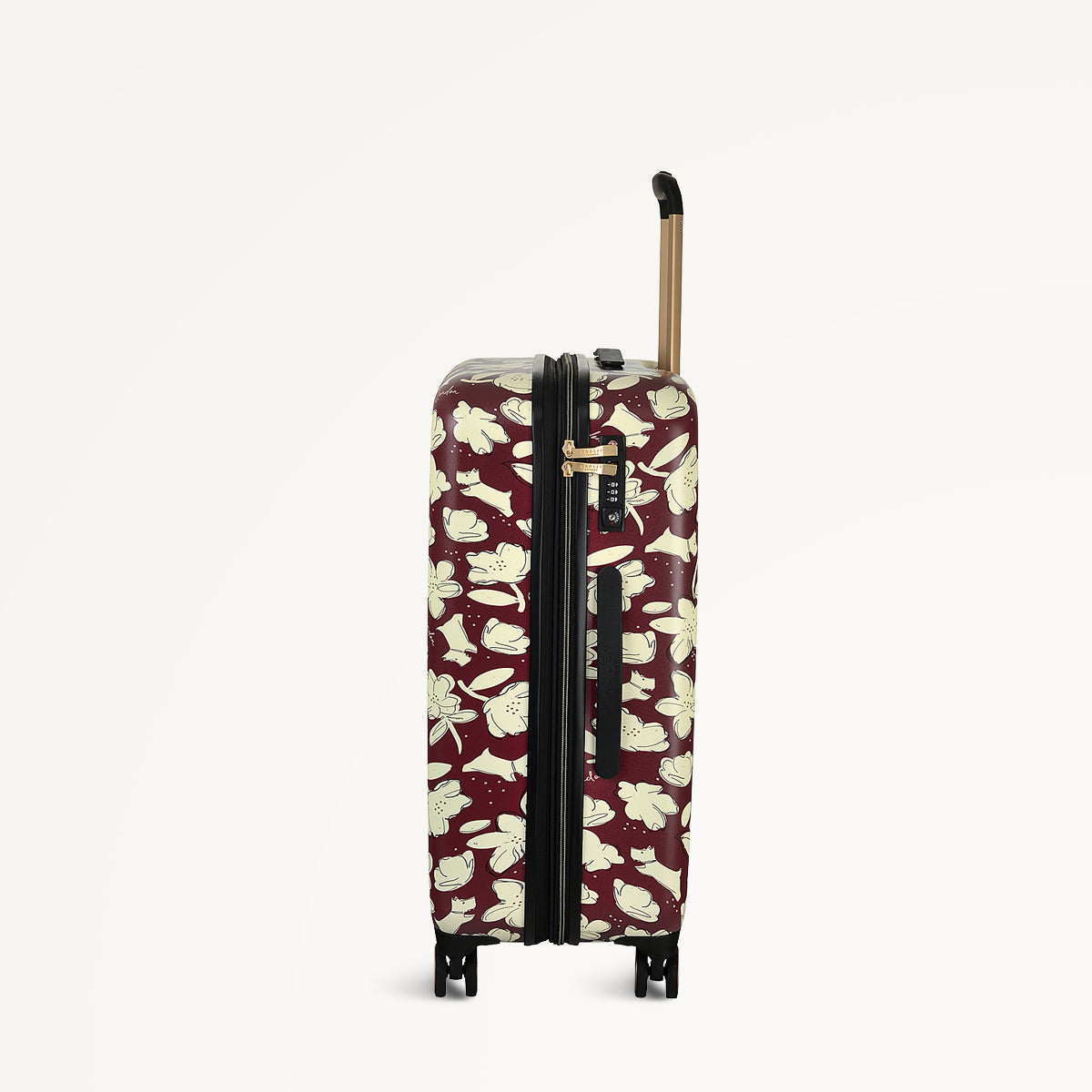 Radley London Thrift Floral 4 Wheel Medium Suitcase Dark Cherry - 112888