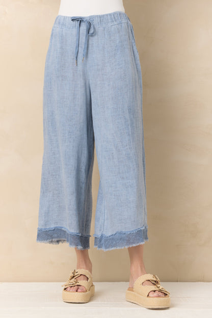 Sage Vintage Havana Drapey Linen Flowy Pant
