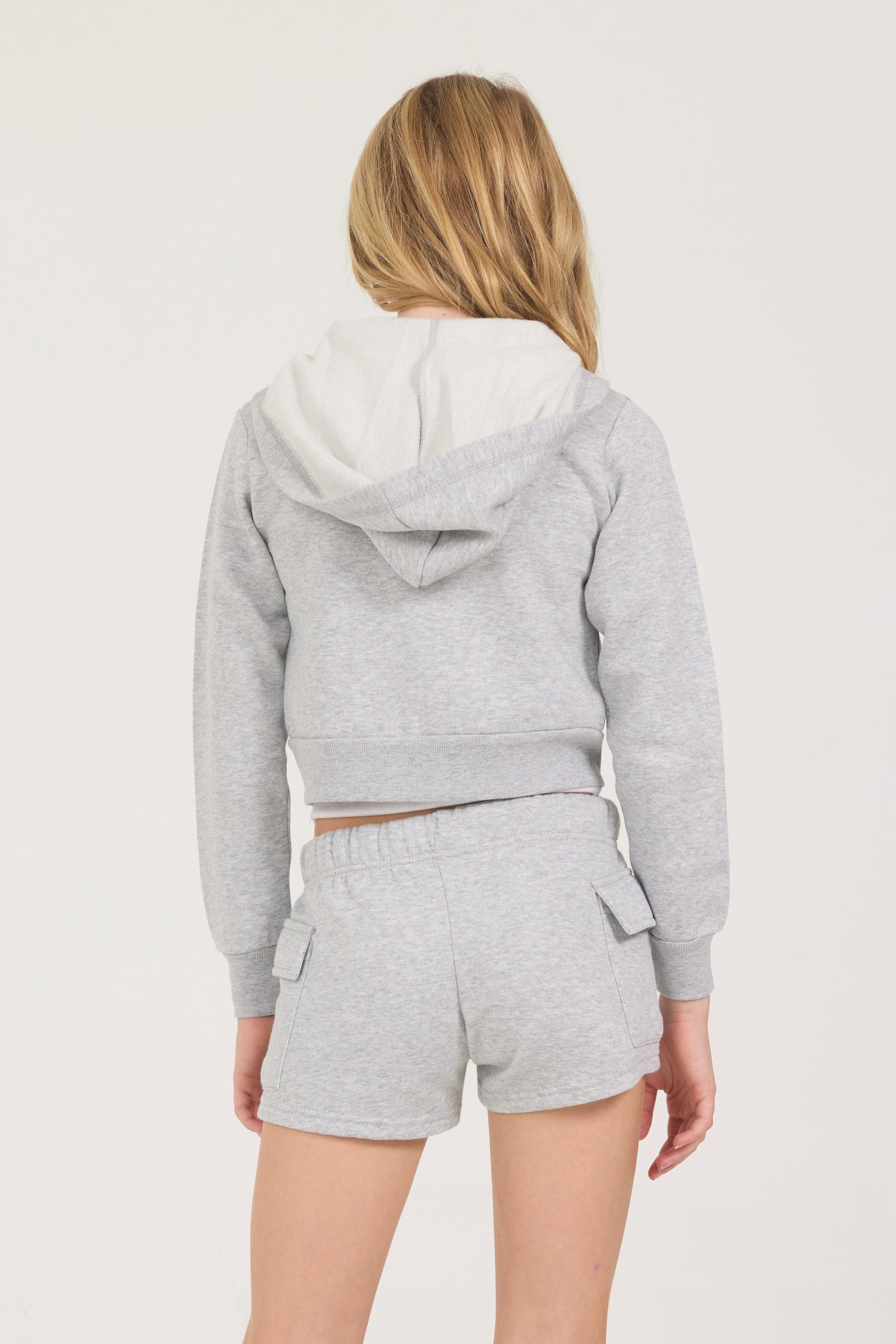 Coconut Vintage Havana Kids Burnout Crop Zip Hoodie
