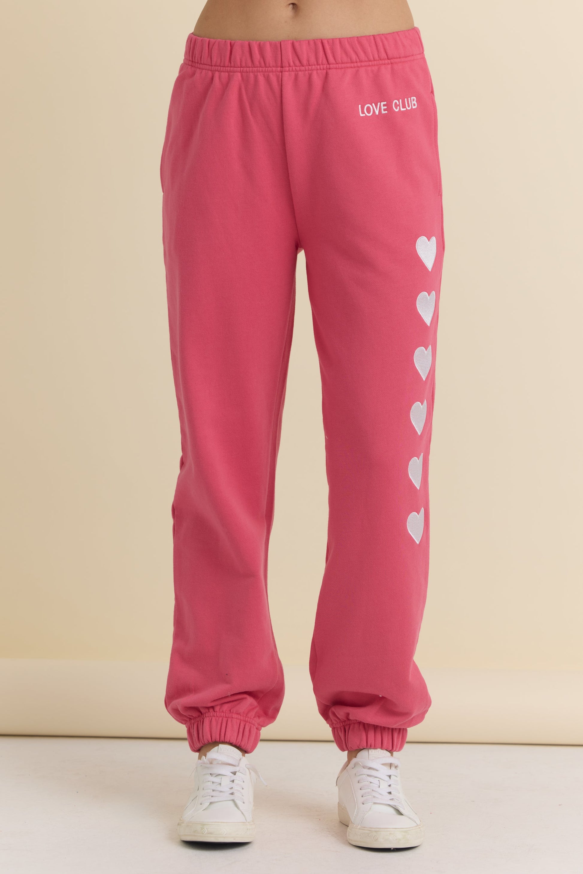 Vintage Havana Heart Embroidered French Terry Joggers