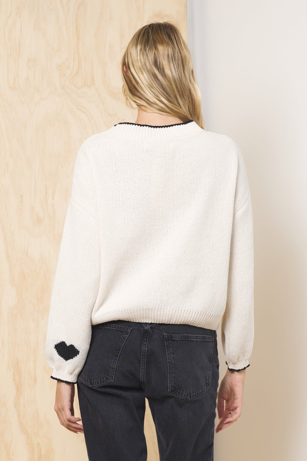 Ivory w/ Black Vintage Havana “Take Me To Paris” Jacquard Sweater