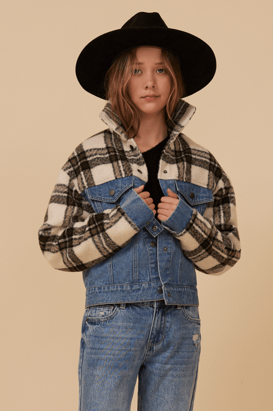 Vintage Havana DENIM AND PLAID JACKET