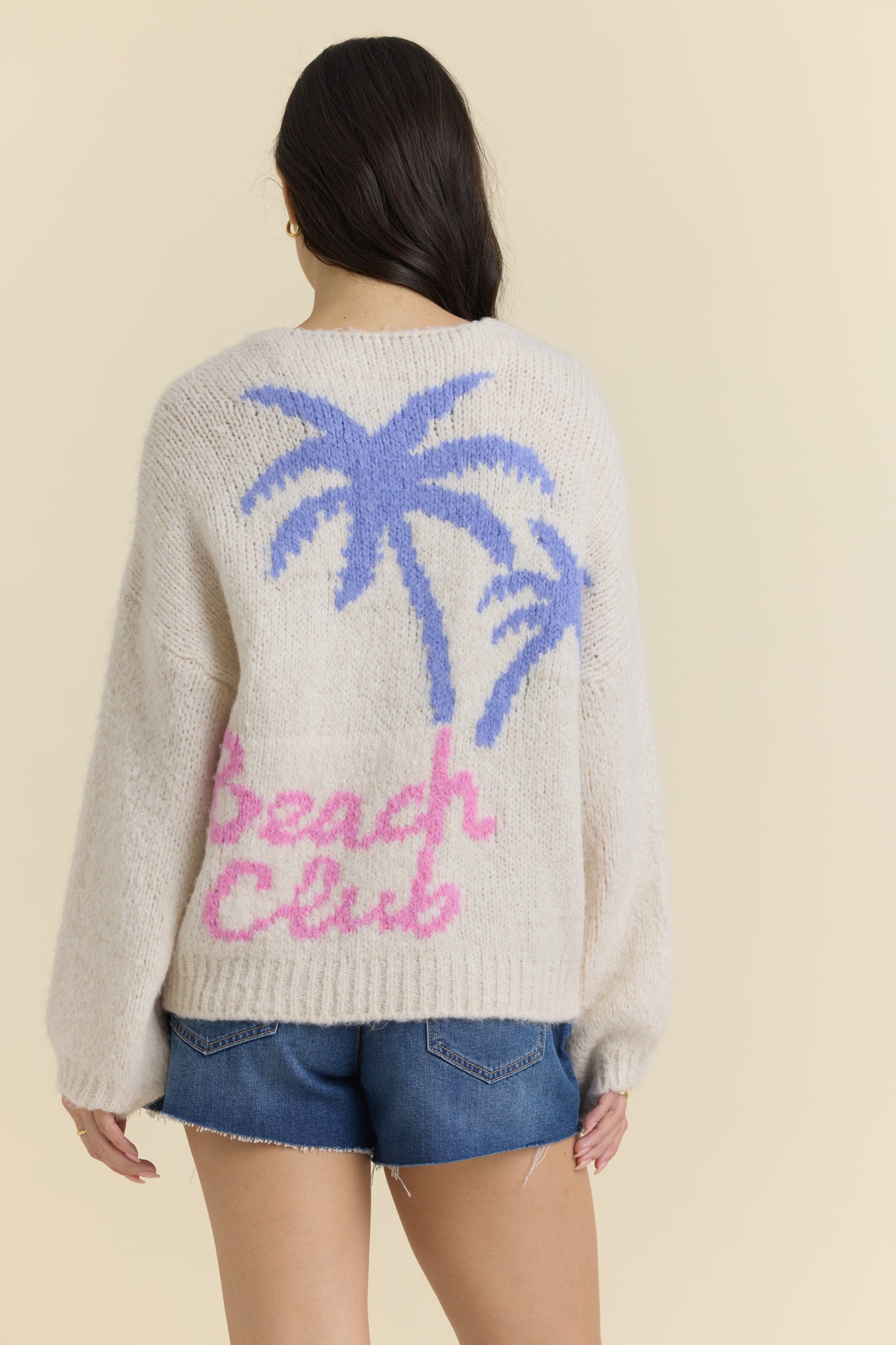 Vintage Havana Tie Front "Beach Club" Sweater