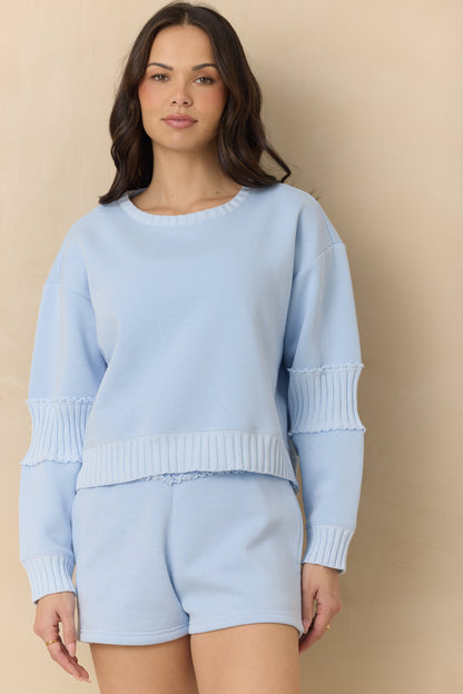 Pink Hibiscus Vintage Havana Vintage Fleece Crew with Rib