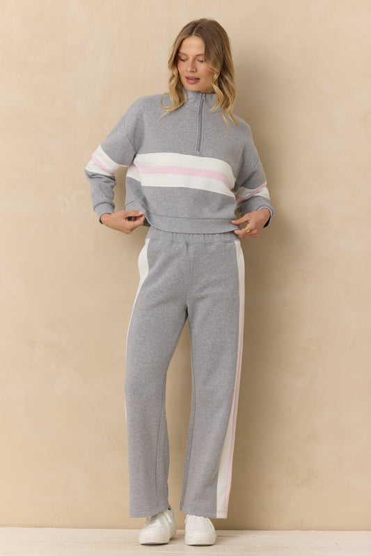 Vintage Havana Vintage Fleece Colorblock Quarter Zip