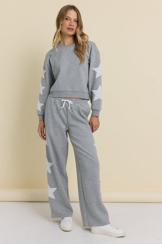 Vintage Havana Reverse Terry Crew with Star Applique
