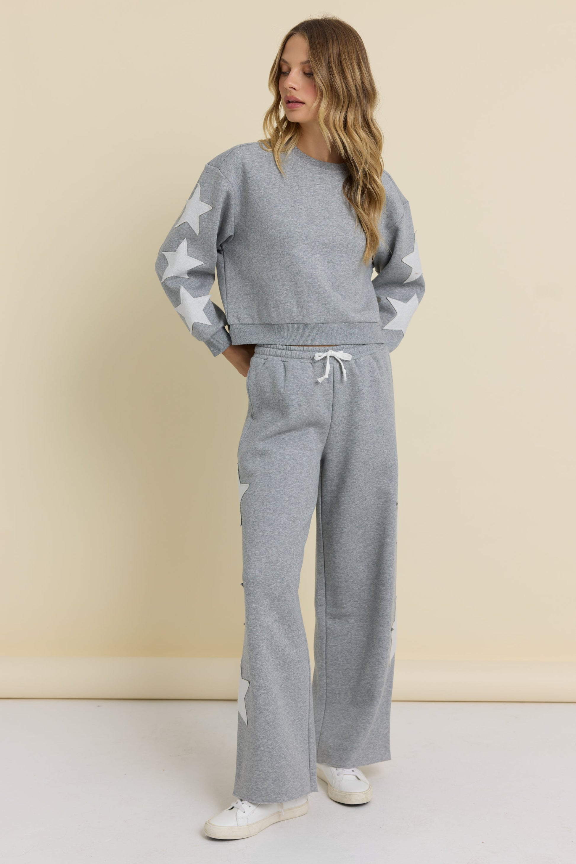 Vintage Havana Reverse Terry Crew with Star Applique