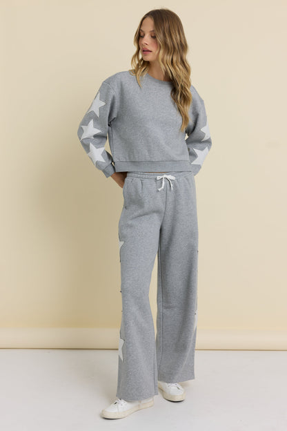 Vintage Havana Reverse Terry Crew with Star Applique