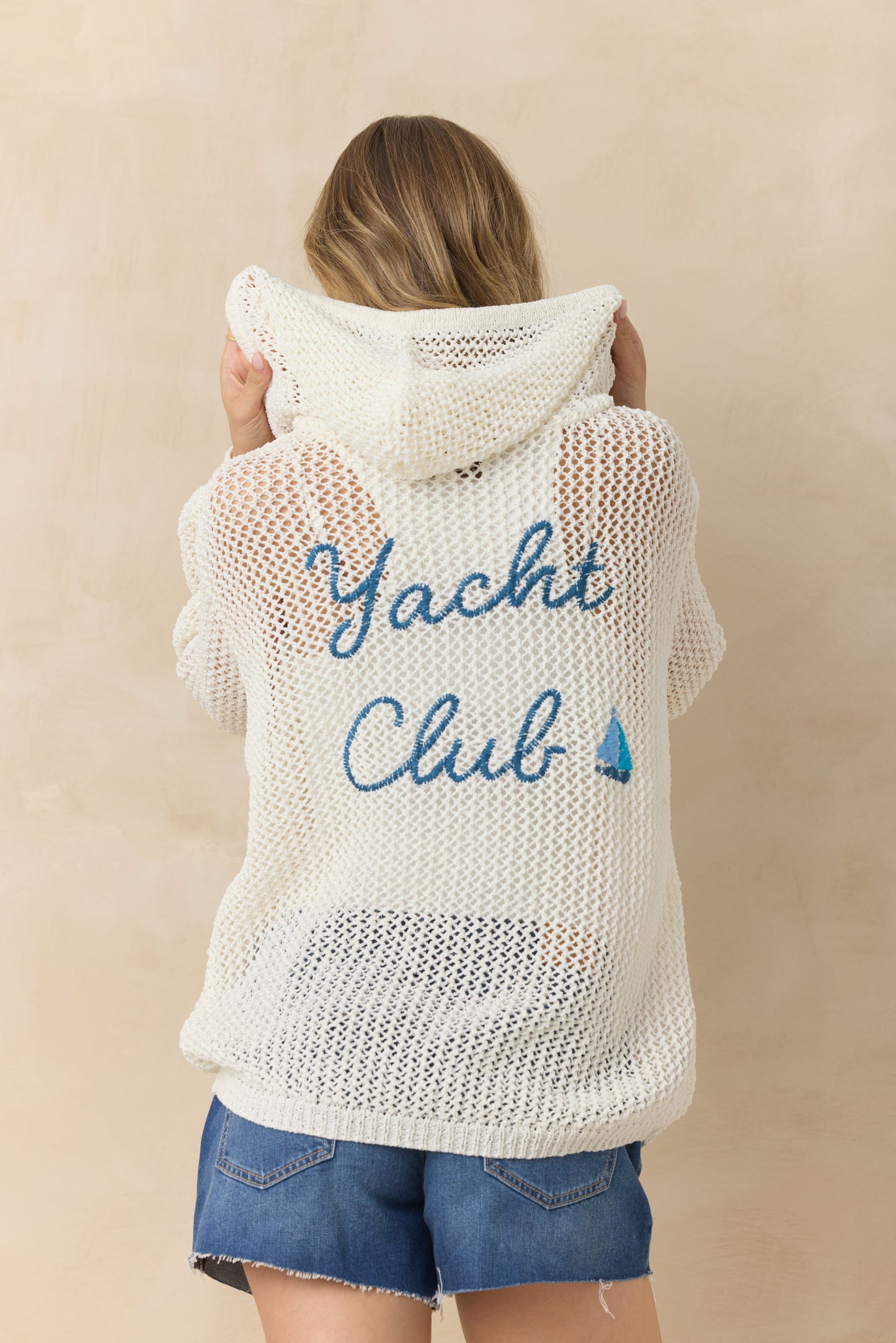 Vintage Havana Hoodie Beach Sweater with Embroidery