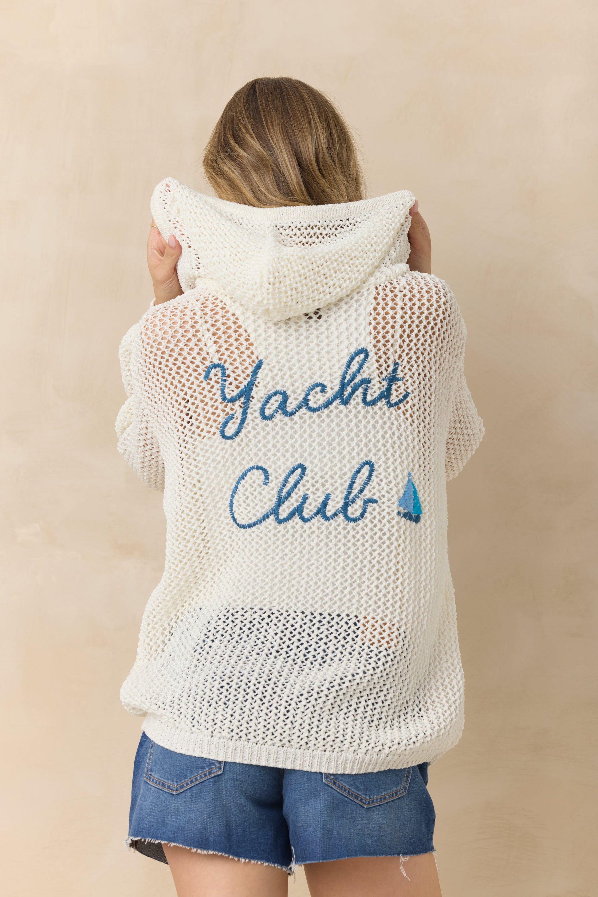 Vintage Havana Hoodie Beach Sweater with Embroidery