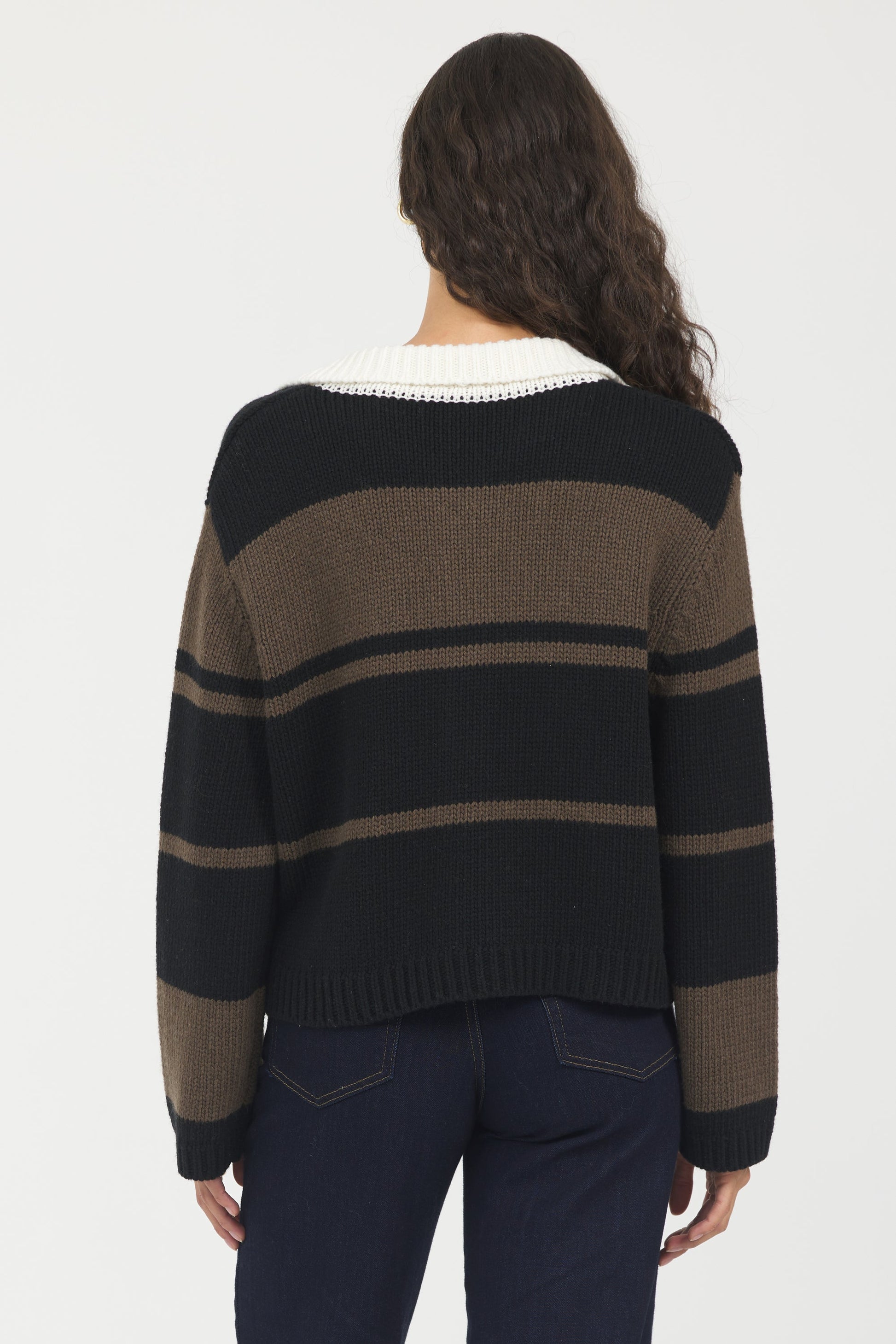 Woodland Vintage Havana Woodland Stripe Collared Sweater