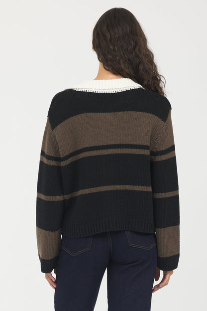 Woodland Vintage Havana Woodland Stripe Collared Sweater