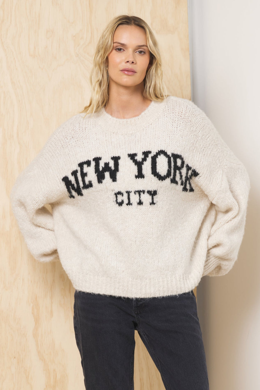 Ecru Vintage Havana Jacquard Destination Sweater