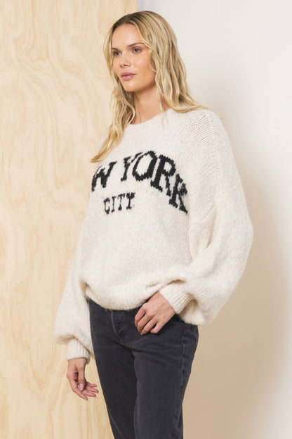Ecru Vintage Havana Jacquard Destination Sweater