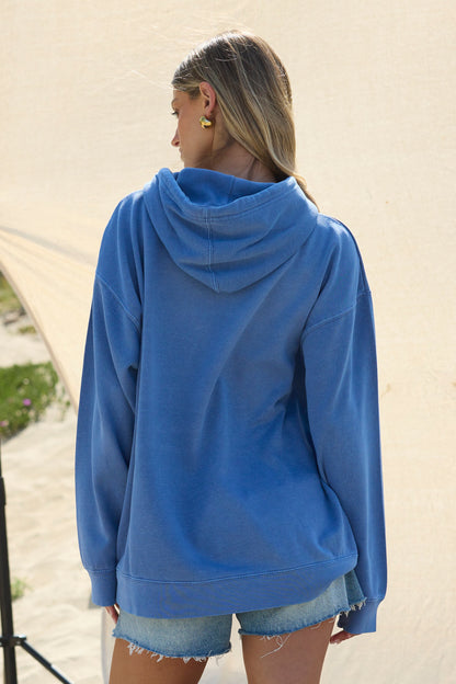 Blue Vintage Havana "Wellness" Garment Dye Hoodie
