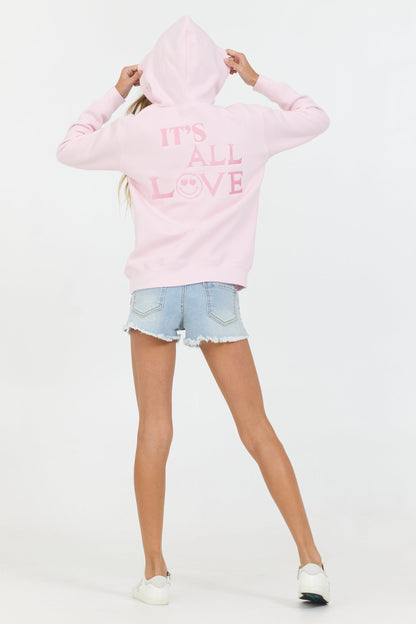 Pink Vintage Havana Pink ‘It’s All Love’ Hoodie