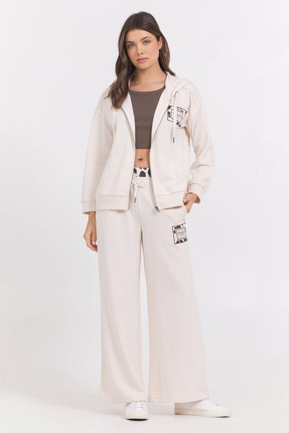 Coconut Vintage Havana Suede Terry Zip Up