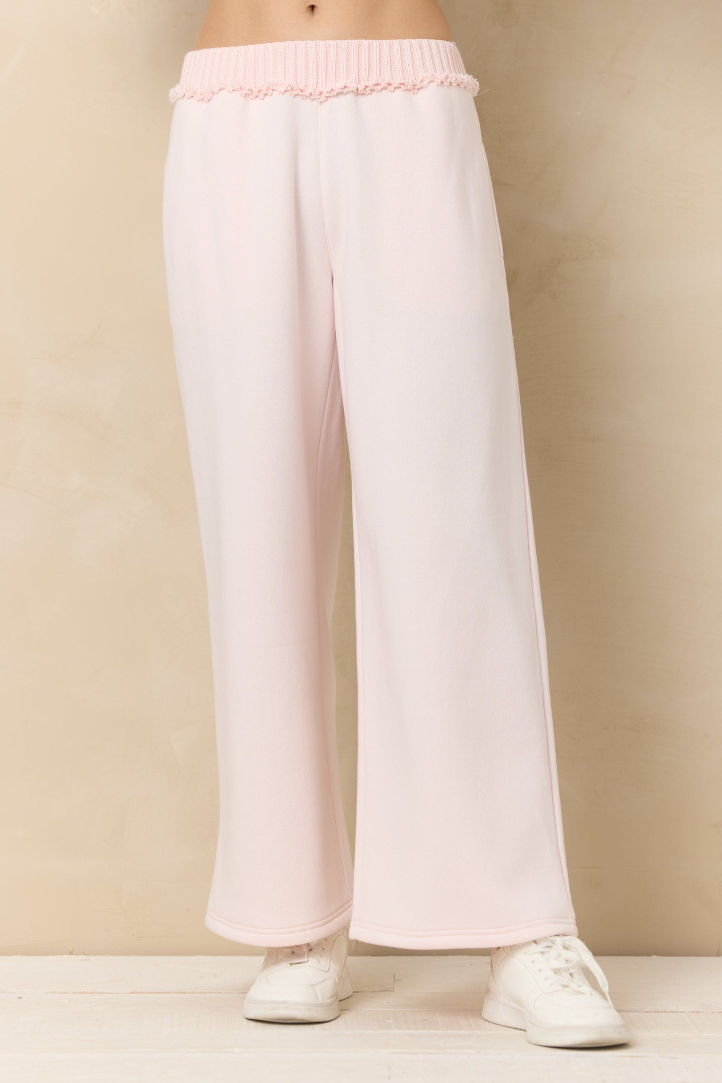 Pink Hibiscus Vintage Havana Vintage Fleece Wide Leg Pants with Rib