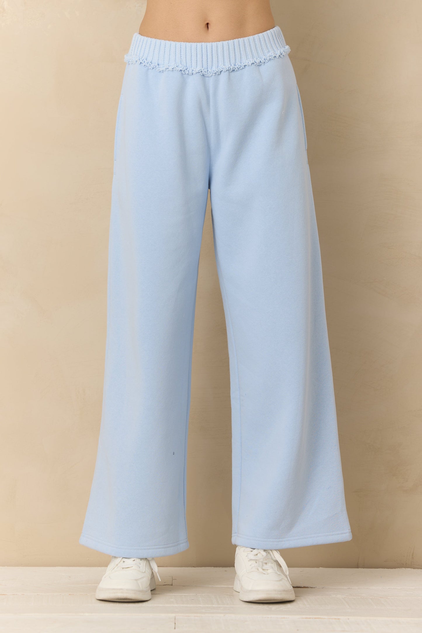 Pink Hibiscus Vintage Havana Vintage Fleece Wide Leg Pants with Rib