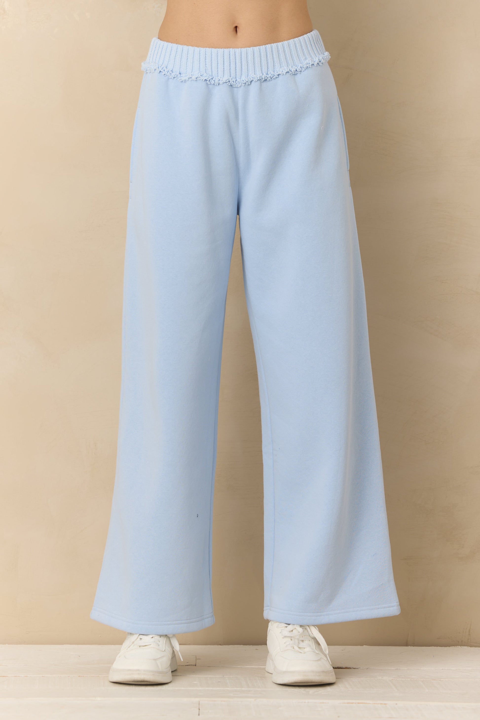 Pink Hibiscus Vintage Havana Vintage Fleece Wide Leg Pants with Rib