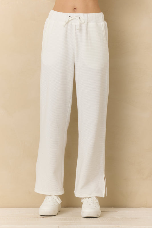 White Vintage Havana Comfort Cord Wide Leg Pants