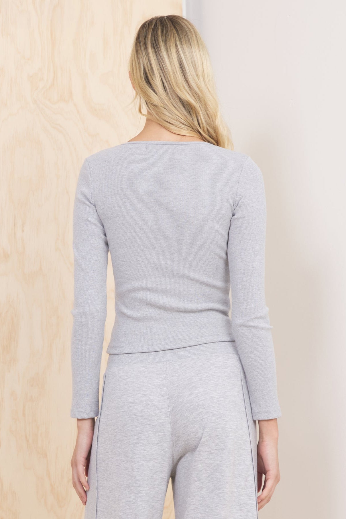 Heather Grey Vintage Havana Seamless Long Sleeve Henley
