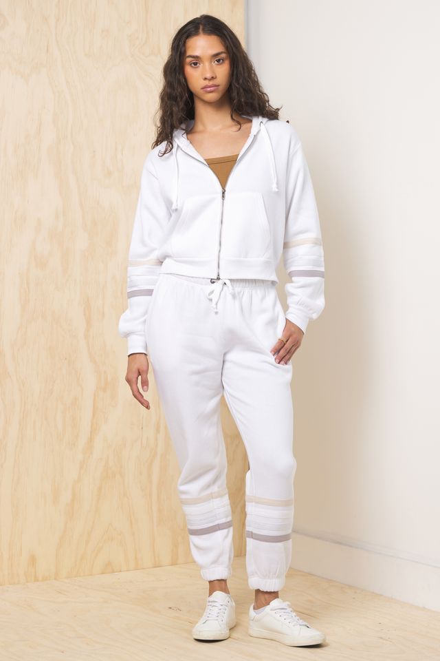 Winter Whites Vintage Havana Stripe Burnout Fleece Jogger