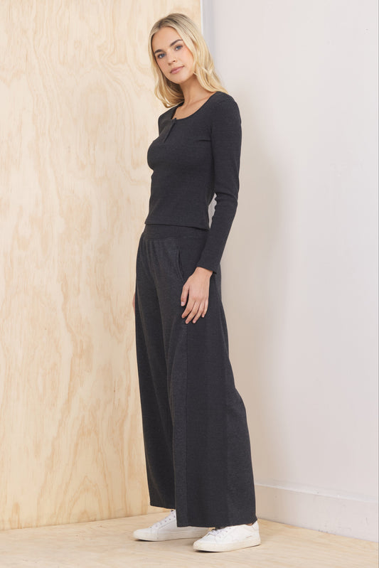 Vintage Havana Washed Black Henley 2-Piece Set