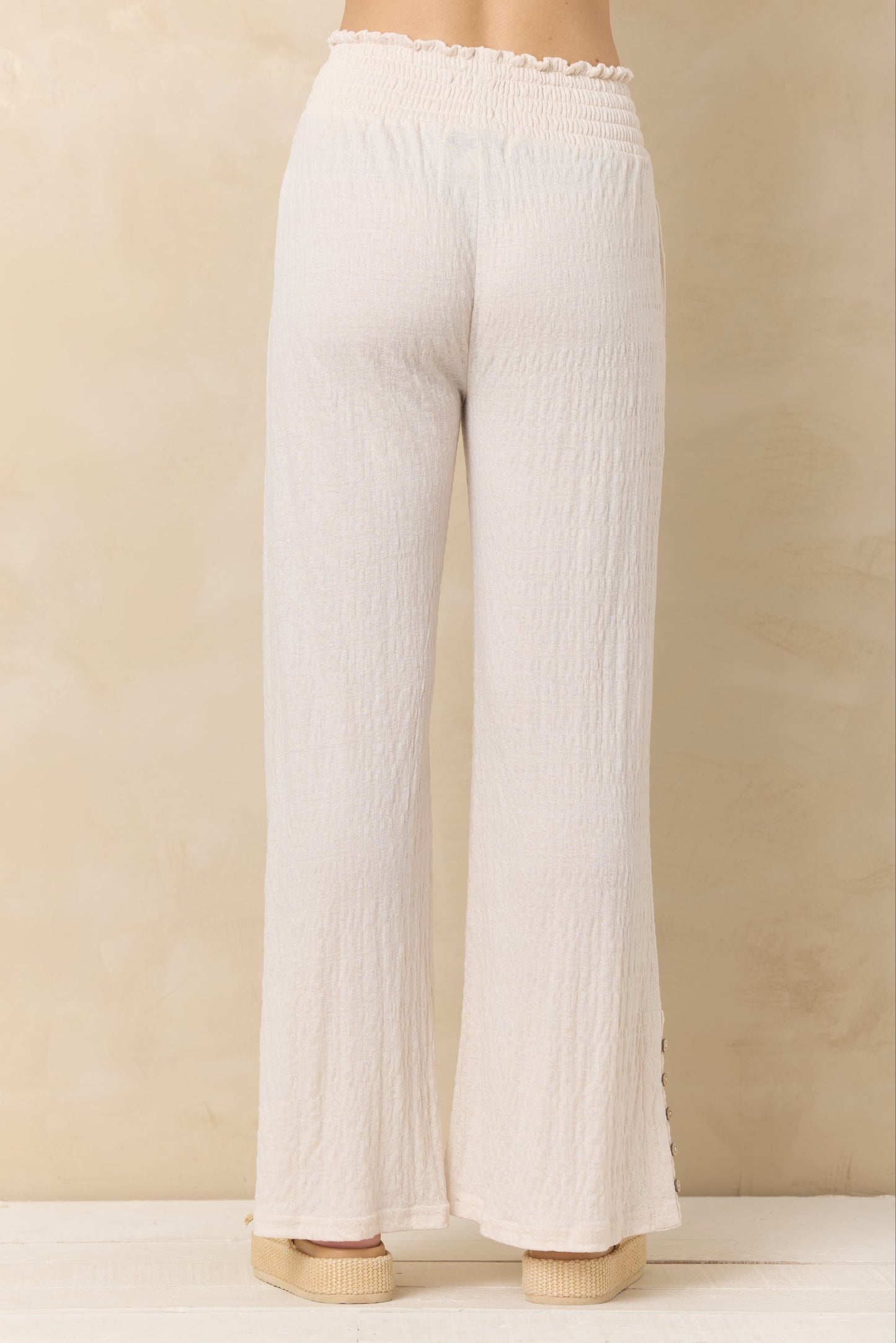 Vintage Havana Crinkle Knit Wide Leg Pants