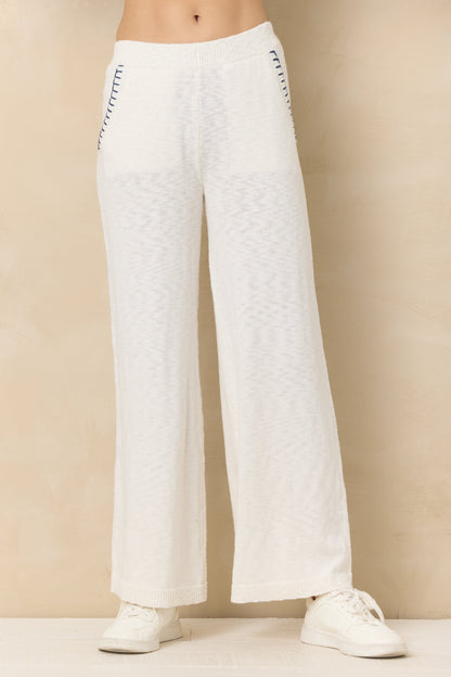 Vintage Havana Knit Pants with Whipstitch
