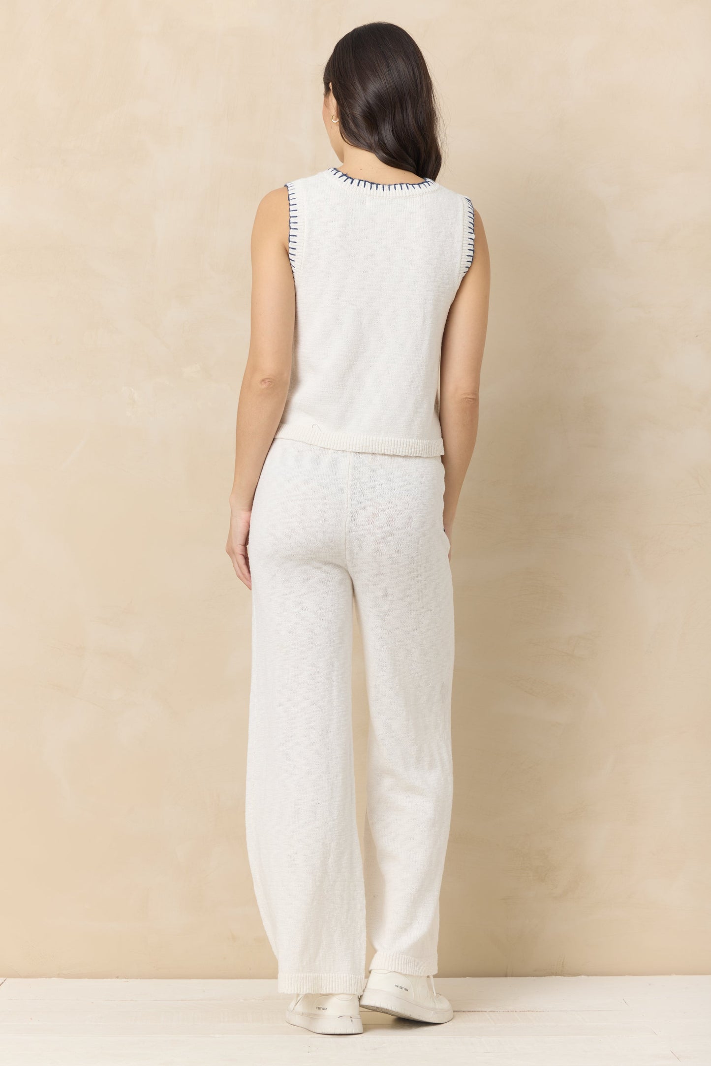 Vintage Havana Knit Pants with Whipstitch