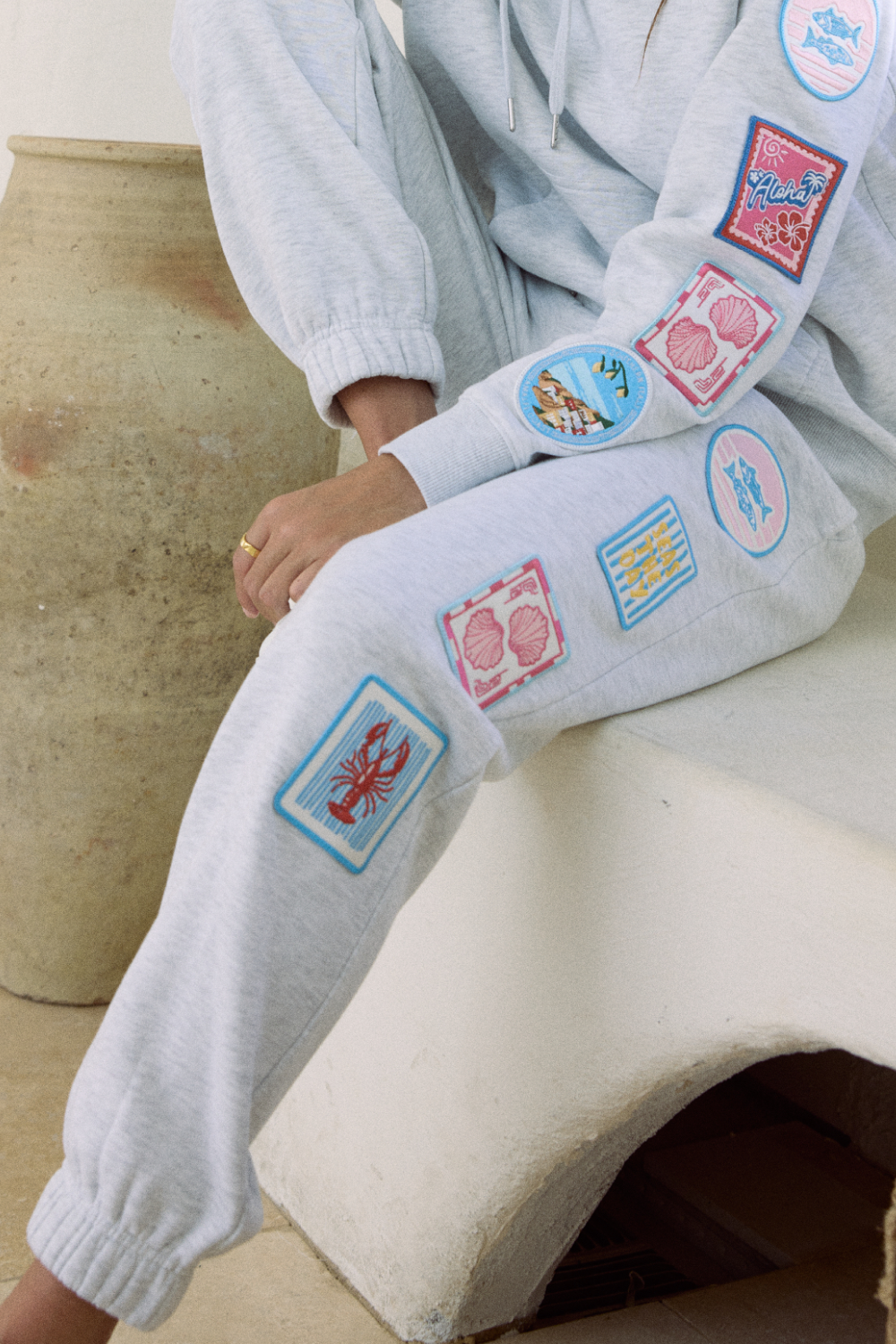 Vintage Havana Ultra Fleece Joggers with Patches & Embroidery