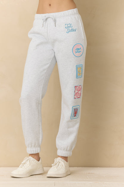 Vintage Havana Ultra Fleece Joggers with Patches & Embroidery