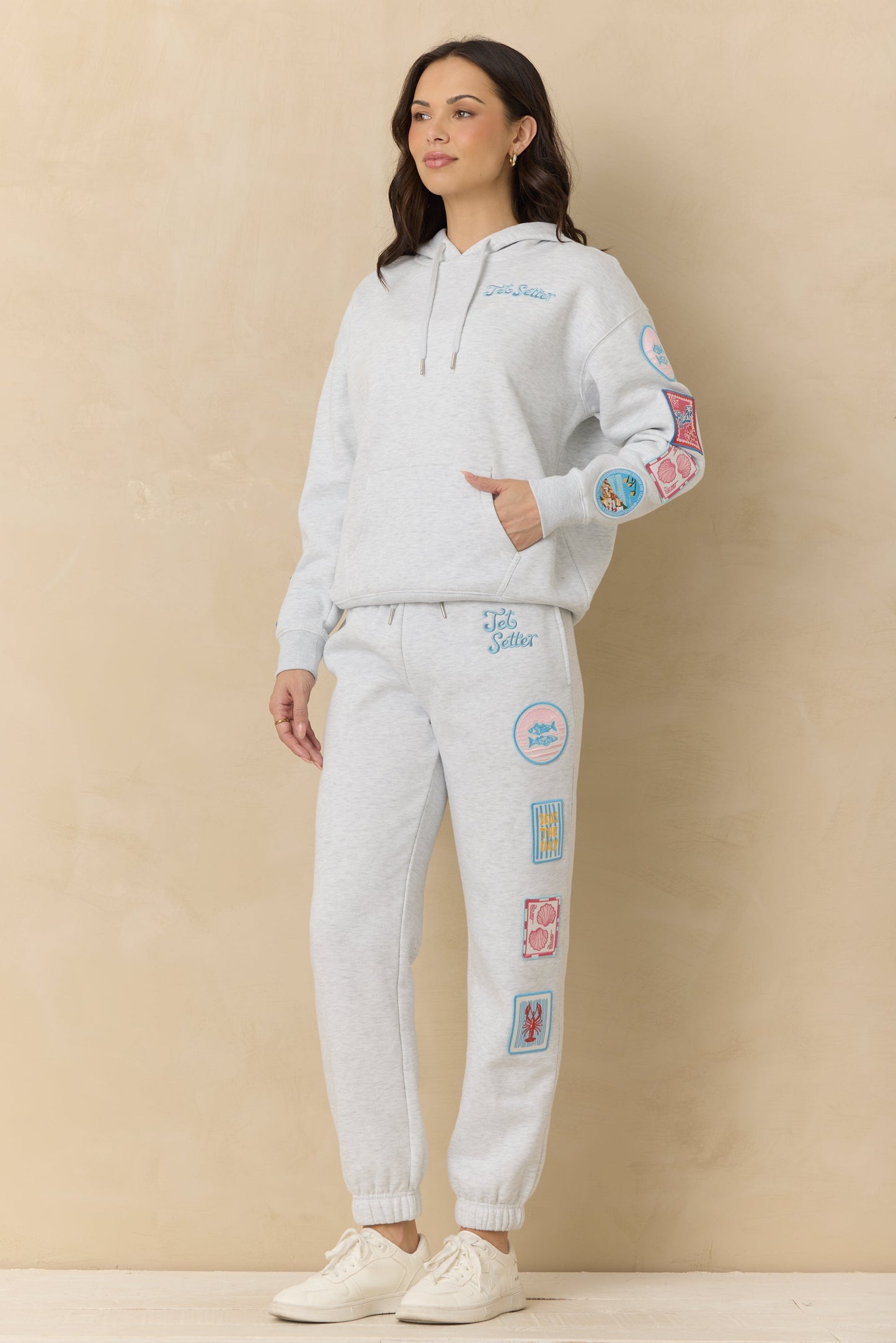 Vintage Havana Ultra Fleece Joggers with Patches & Embroidery