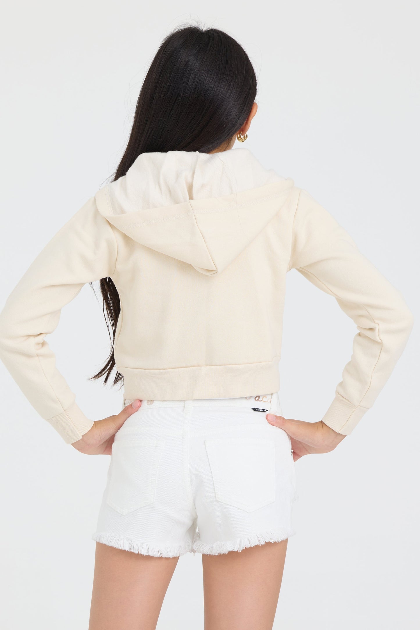 Vintage Havana Kids White Denim Short with Embroidered Waist