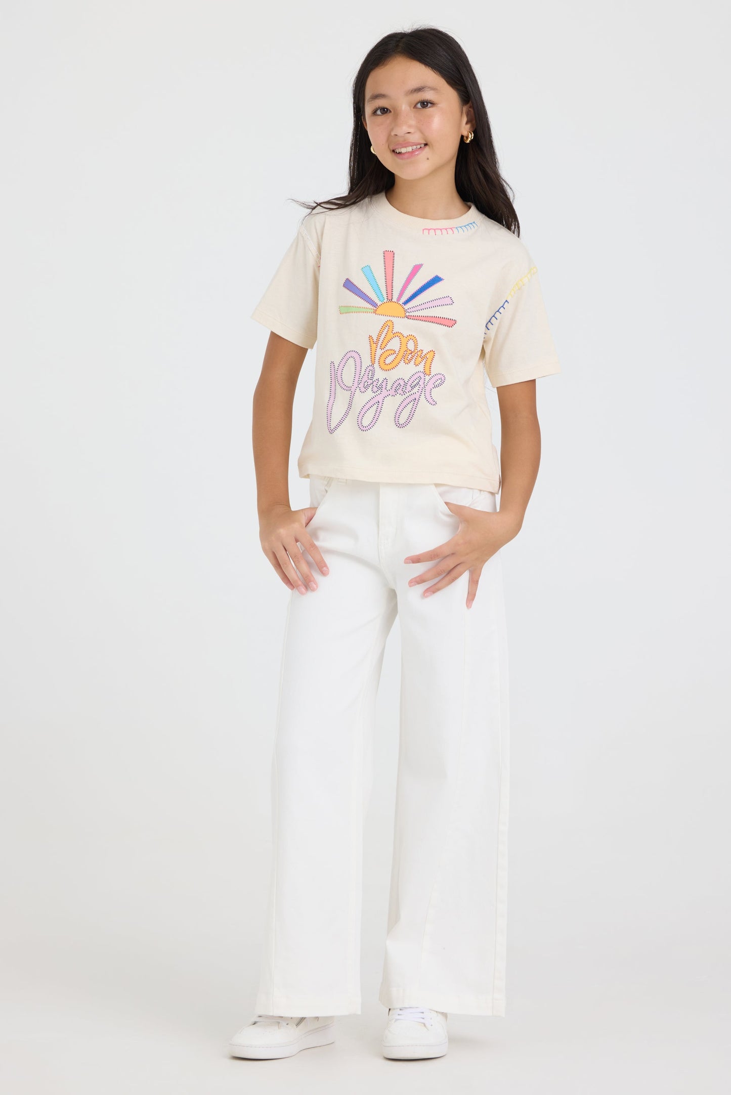 Vintage Havana Kids Pintuck Wide Leg Pant