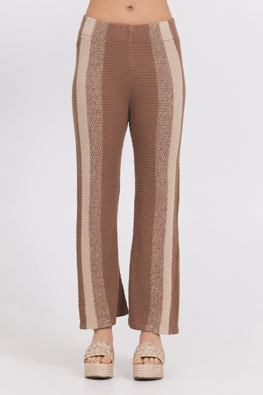Mocha Latte Stripe Vintage Havana Striped Sweater Pants