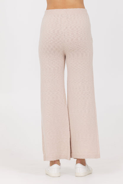 Summer Sand with White Vintage Havana Knit Pants w/ Whipstitch