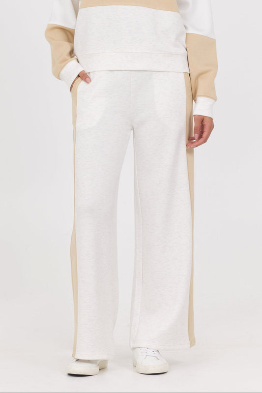 Multi Vintage Havana Color Block Cloud Fleece Wide Leg Pant