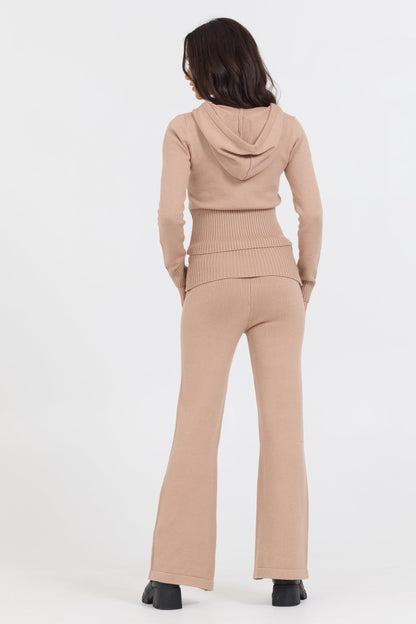 Caramel Vintage Havana Salted Caramel Slim Fit Knit Fold Over Flare Pant