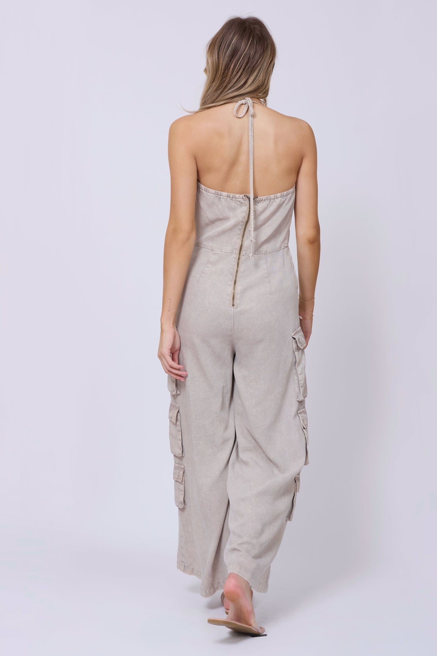 Khaki Vintage Havana Khaki Tencel Jumpsuit